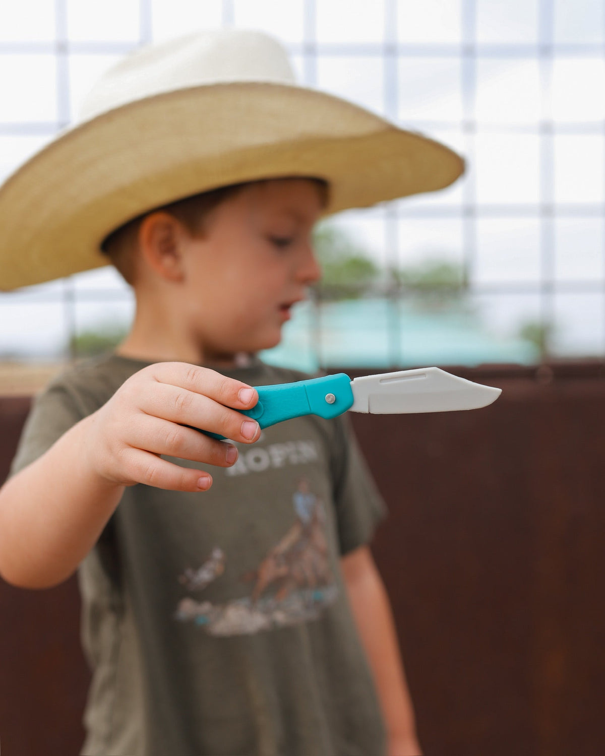 GREEN RUBBER KIDS POCKET KNIFE