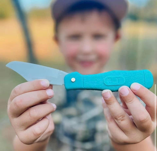 BLUE RUBBER KIDS POCKET KNIFE